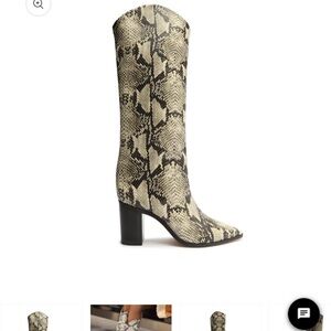 Schutz Maryana Block Boot in Snakeskin